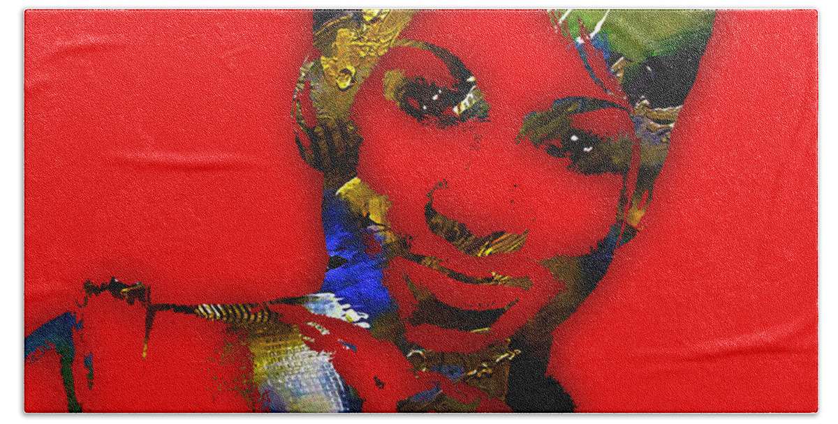 Aretha Franklin Beach Towel featuring the mixed media Aretha Franklin Collection #11 by Marvin Blaine