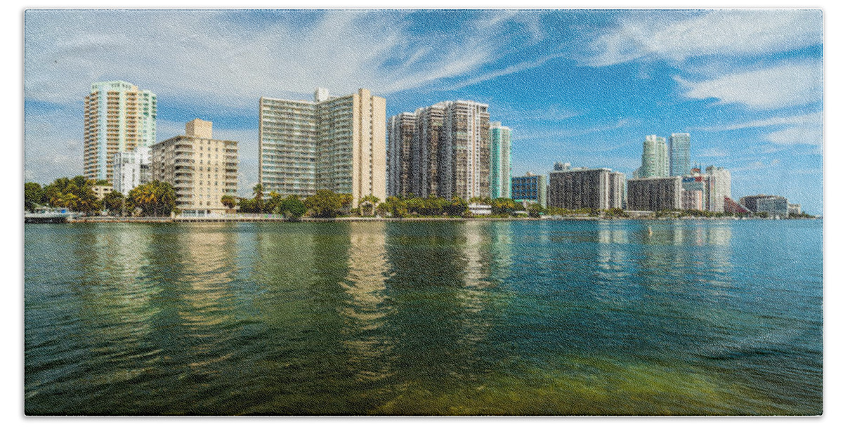 Architecture Beach Towel featuring the photograph Miami Skyline #11 by Raul Rodriguez