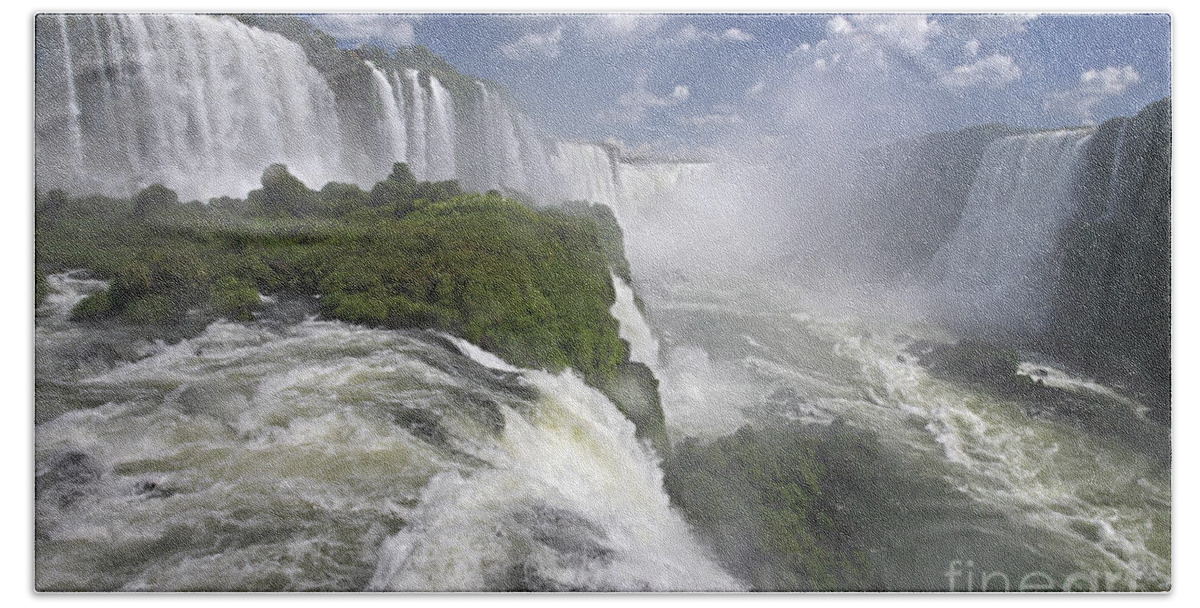 Iguazu Falls Beach Towel featuring the photograph 111230p122 by Arterra Picture Library