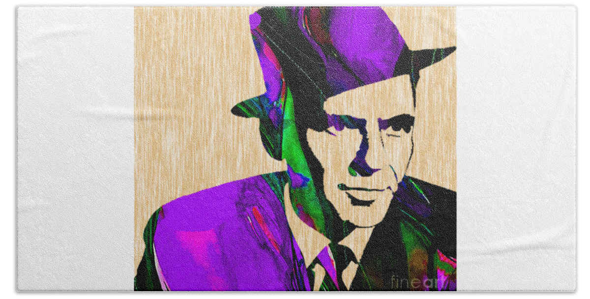 I Sent Teresa The One Who I Got Bailey From A New Pic... Beach Towel featuring the mixed media Frank Sinatra Art #11 by Marvin Blaine