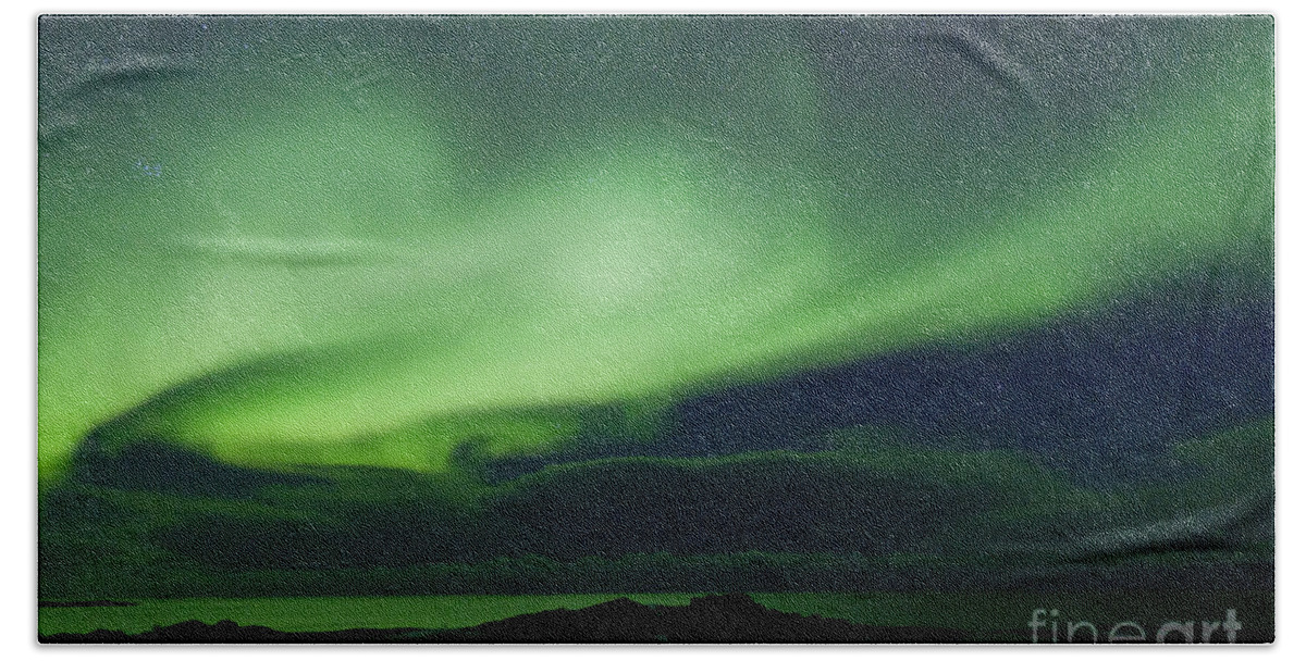 Northern Lights Beach Towel featuring the photograph 130901p175 by Arterra Picture Library