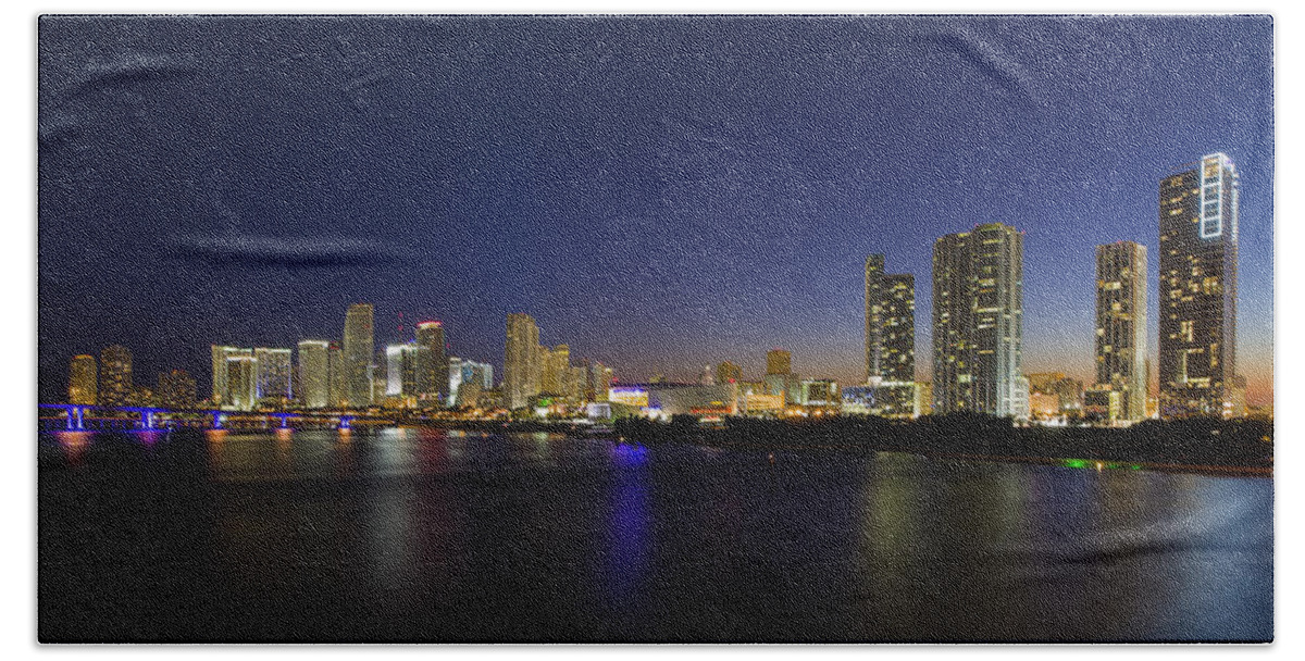 Architecture Beach Towel featuring the photograph Miami Downtown Skyline #14 by Raul Rodriguez