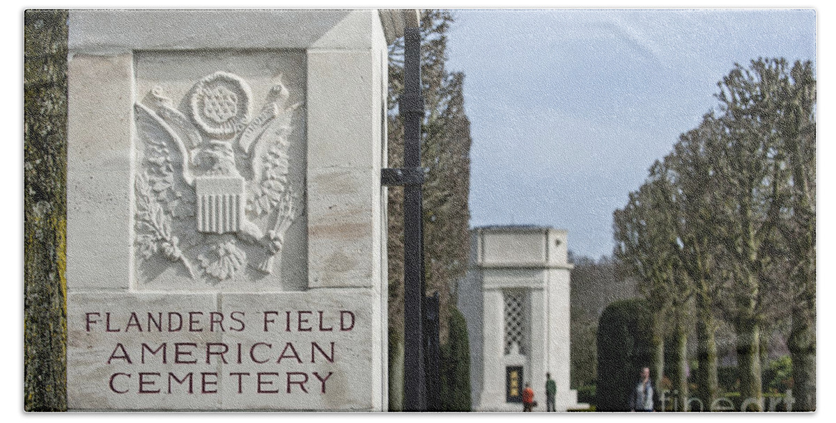 Flanders Field American Cemetery And Memorial Beach Towel featuring the photograph 140314p063 by Arterra Picture Library