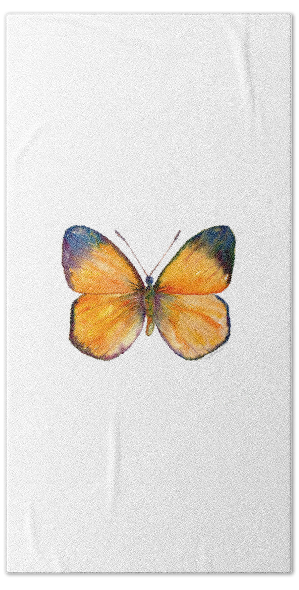Delias Beach Towel featuring the painting 19 Delias Aruna Butterfly by Amy Kirkpatrick