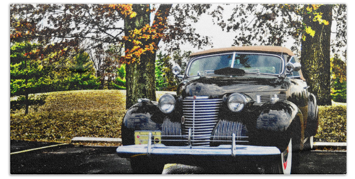 1940 Beach Towel featuring the photograph 1940 Cadillac Coupe by Randall Branham