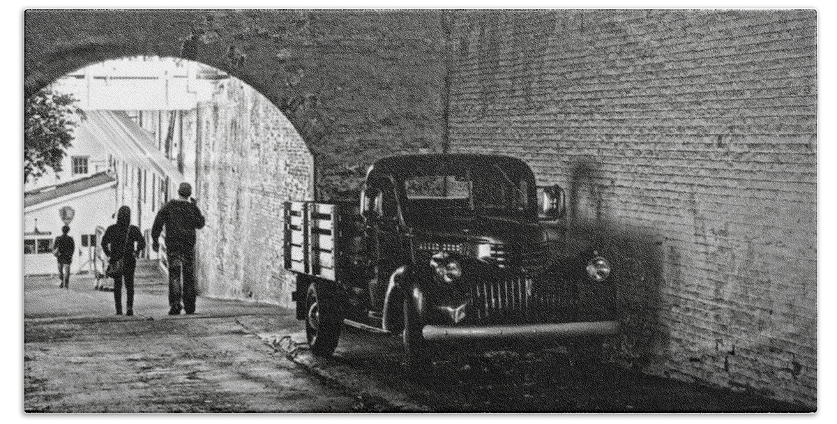 Chevrolet Beach Sheet featuring the photograph 1940 Chevrolet pickup truck in Alcatraz Prison by RicardMN Photography