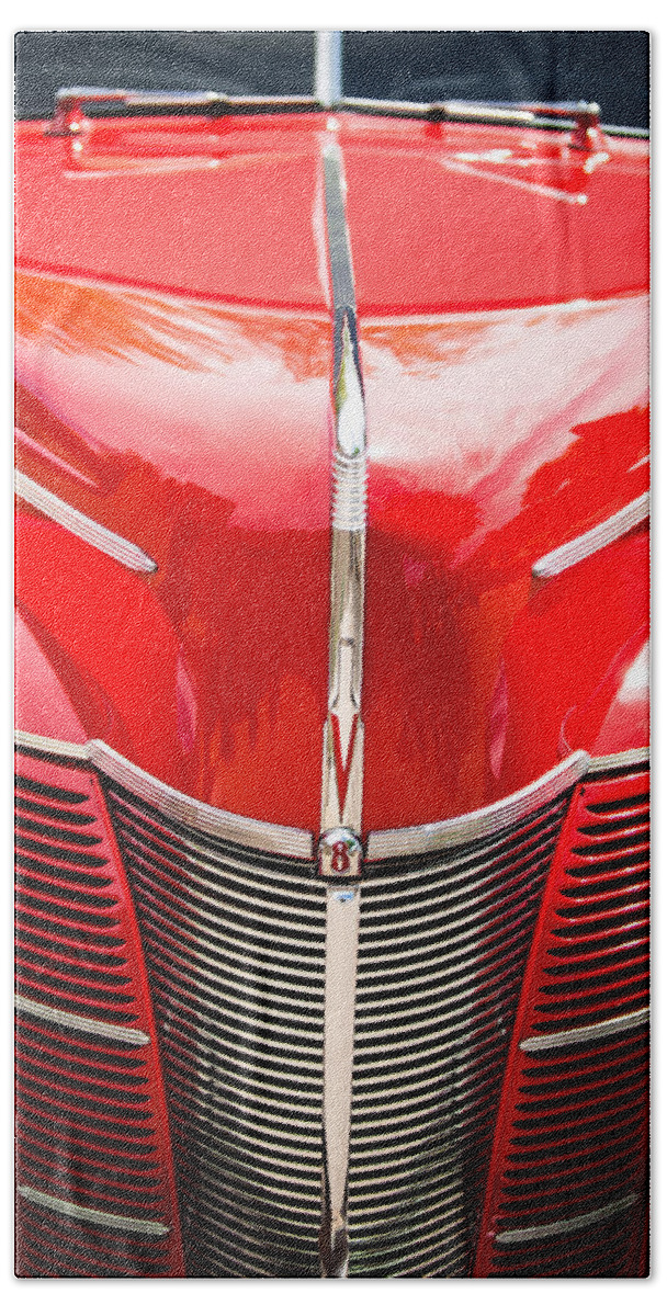1940 Ford Deluxe Coupe Grille Beach Towel featuring the photograph 1940 Ford Deluxe Coupe Grille by Jill Reger