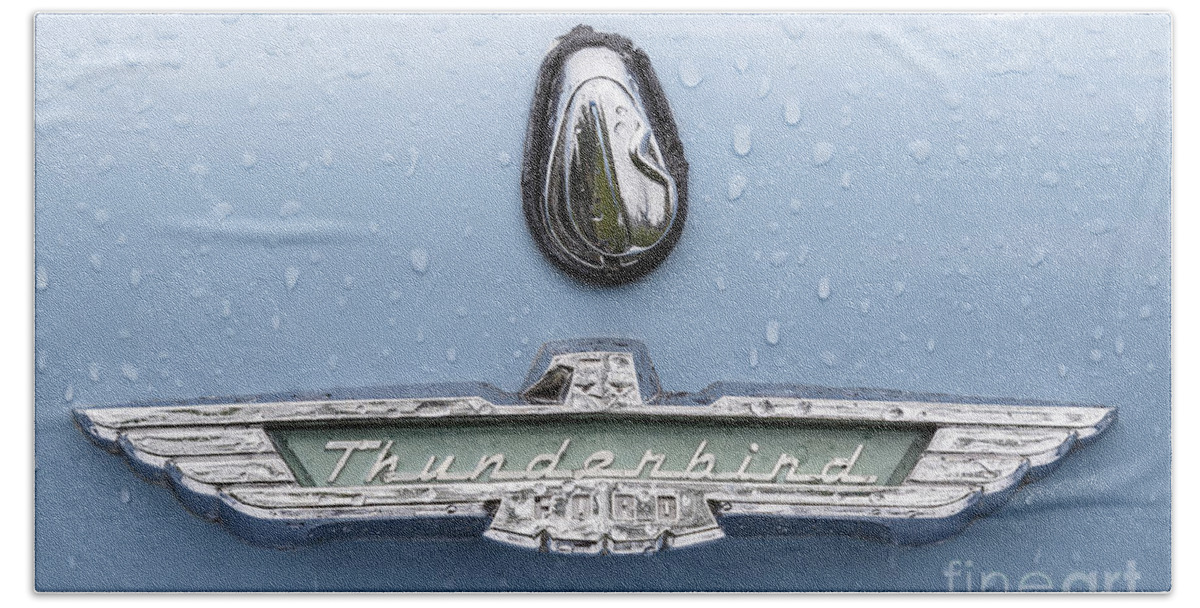 1957 Ford Thunderbird Beach Towel featuring the photograph 1957 T-Bird by Dennis Hedberg