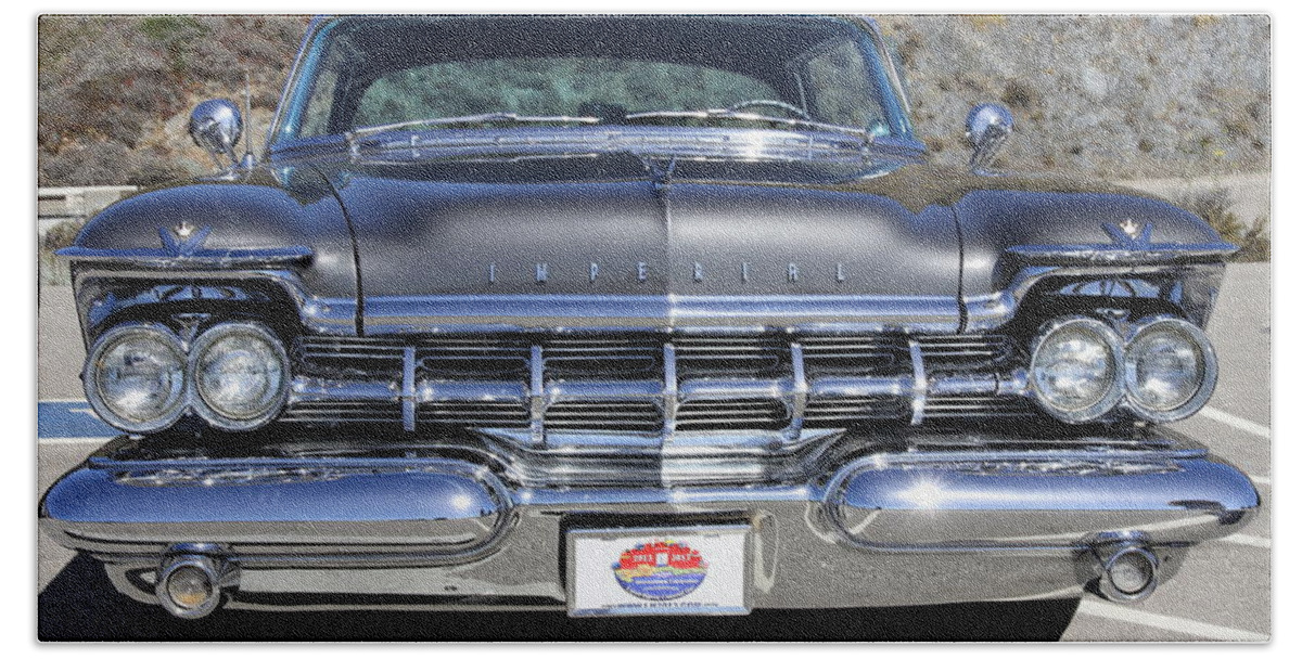 Chrysler Imperial Taillight Beach Towel featuring the photograph 1959 Imperial Crown Coupe by Christiane Schulze Art And Photography