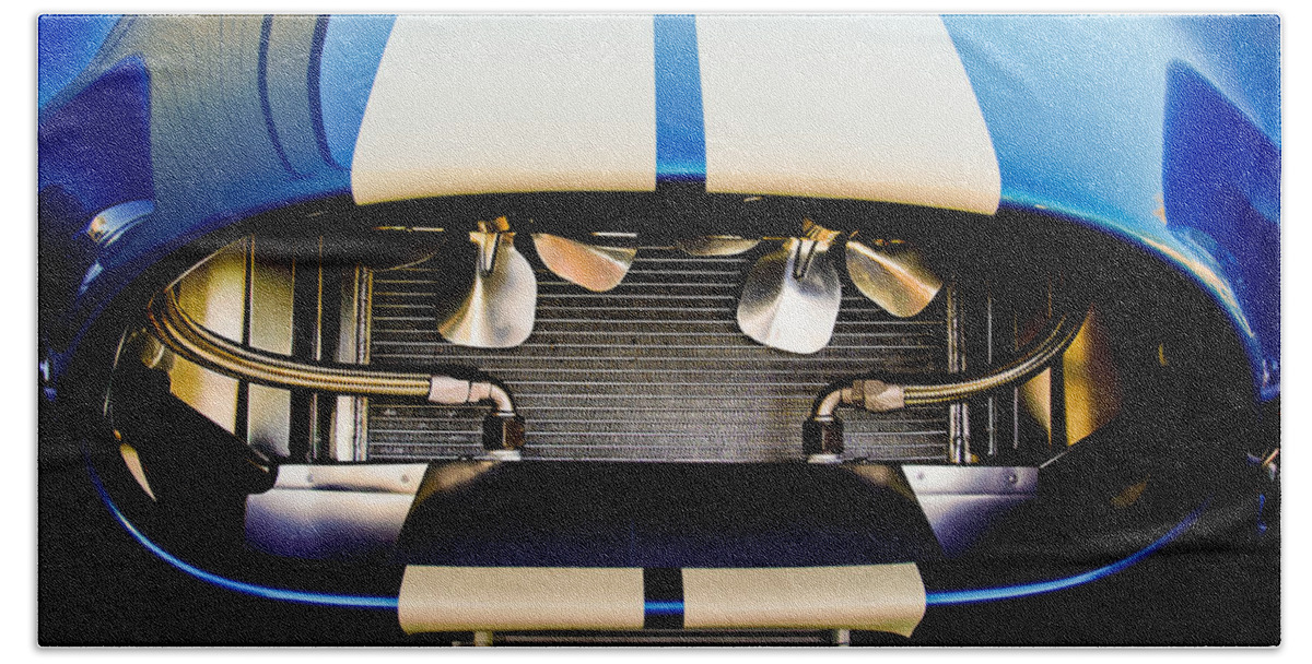 1965 Shelby Cobra Grille Beach Towel featuring the photograph 1965 Shelby Cobra Grille-new version by Jill Reger