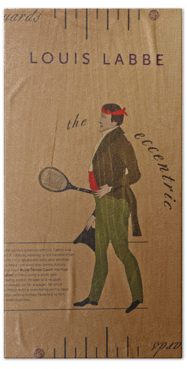 Tennis Beach Sheet featuring the photograph 19th Century Tennis Player 2 by Maj Seda