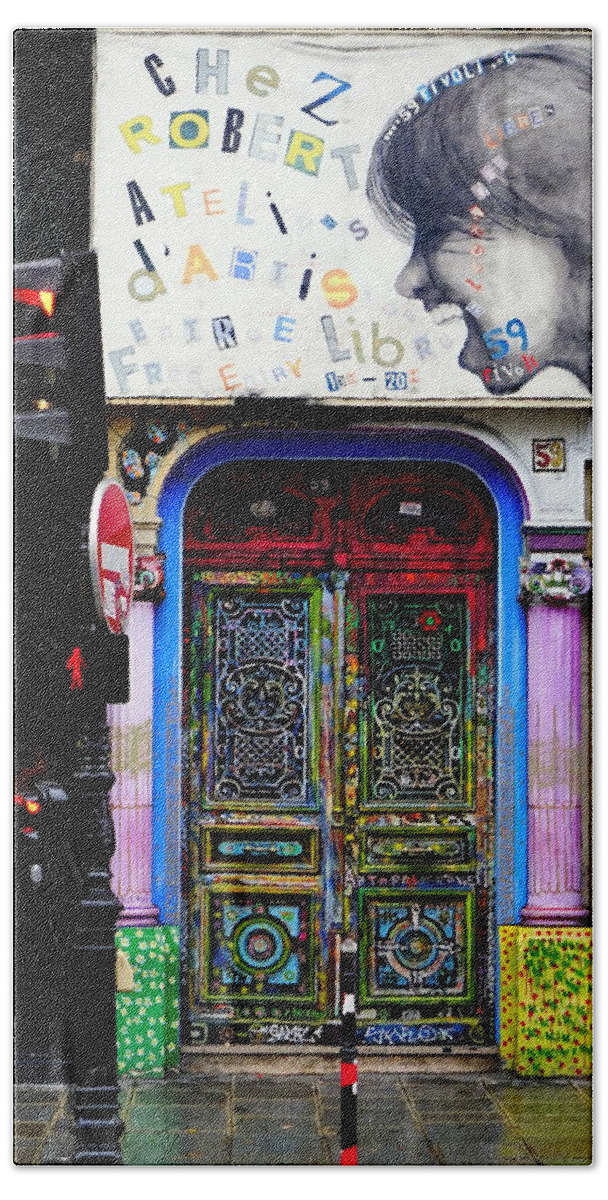 Paris Beach Towel featuring the photograph Artistic Door In Paris France #3 by Rick Rosenshein