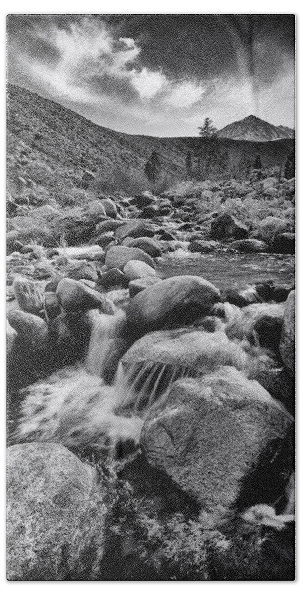 Black Beach Towel featuring the photograph Big Pine Creek #2 by Cat Connor