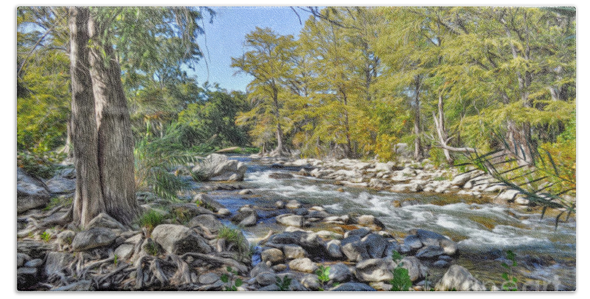 River Beach Sheet featuring the photograph Guadalupe River #6 by Savannah Gibbs