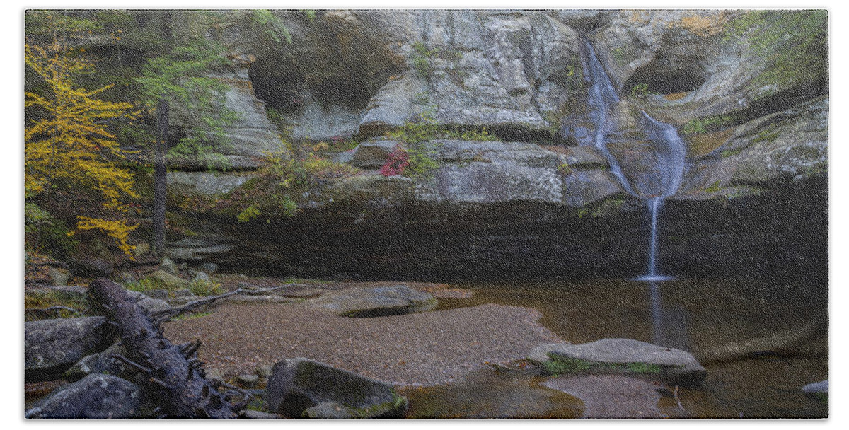 Area Beach Towel featuring the photograph Cedar Falls #4 by Jack R Perry
