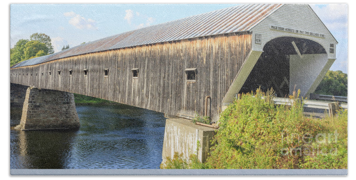 Vermont Beach Sheet featuring the photograph Cornish-Windsor Covered Bridge III by Edward Fielding