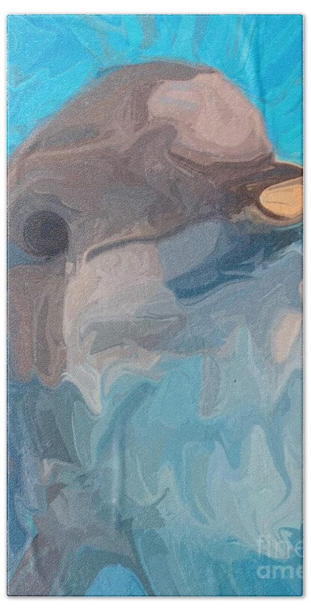 Dolphin Beach Towel featuring the digital art Dolphin #2 by Chris Butler
