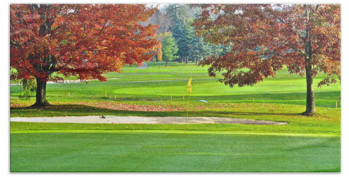 Golf Beach Towel featuring the photograph Golf Course Beauty #2 by Frozen in Time Fine Art Photography