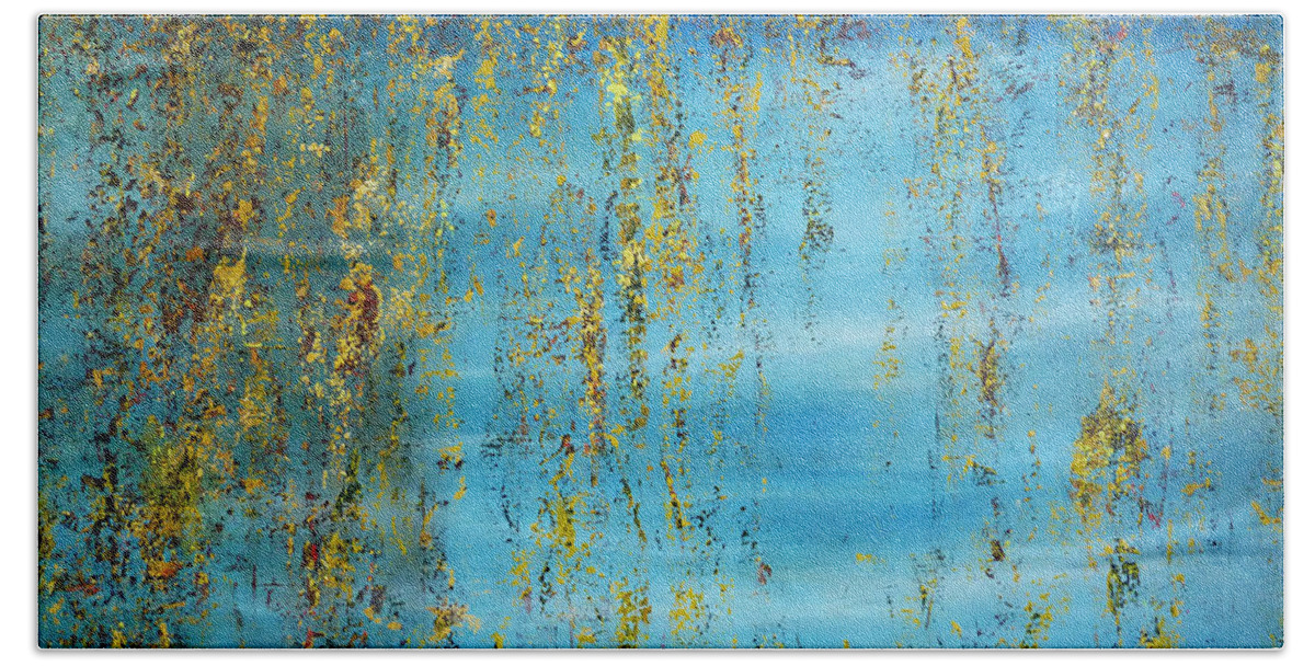 Derek Kaplan Art Beach Towel featuring the painting Got My Own Sunshine #3 by Derek Kaplan