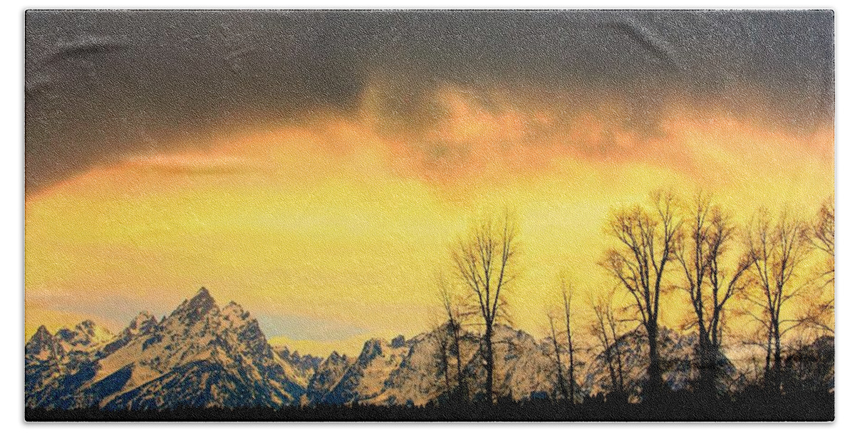 Grand Teton National Park Beach Towel featuring the photograph Grand Tetons Wyoming #2 by Amanda Stadther