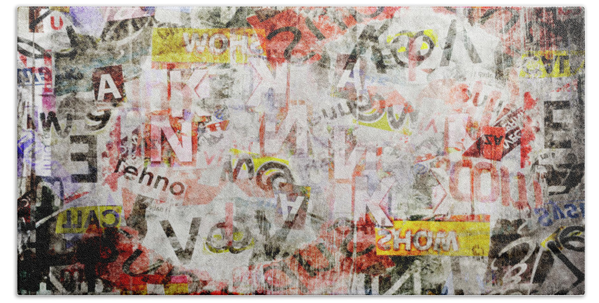 Grunge Beach Towel featuring the digital art Grunge textured background by Jelena Jovanovic