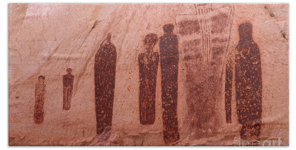 Native Beach Towel featuring the photograph Holy Ghost Petroglyph by Bob Christopher