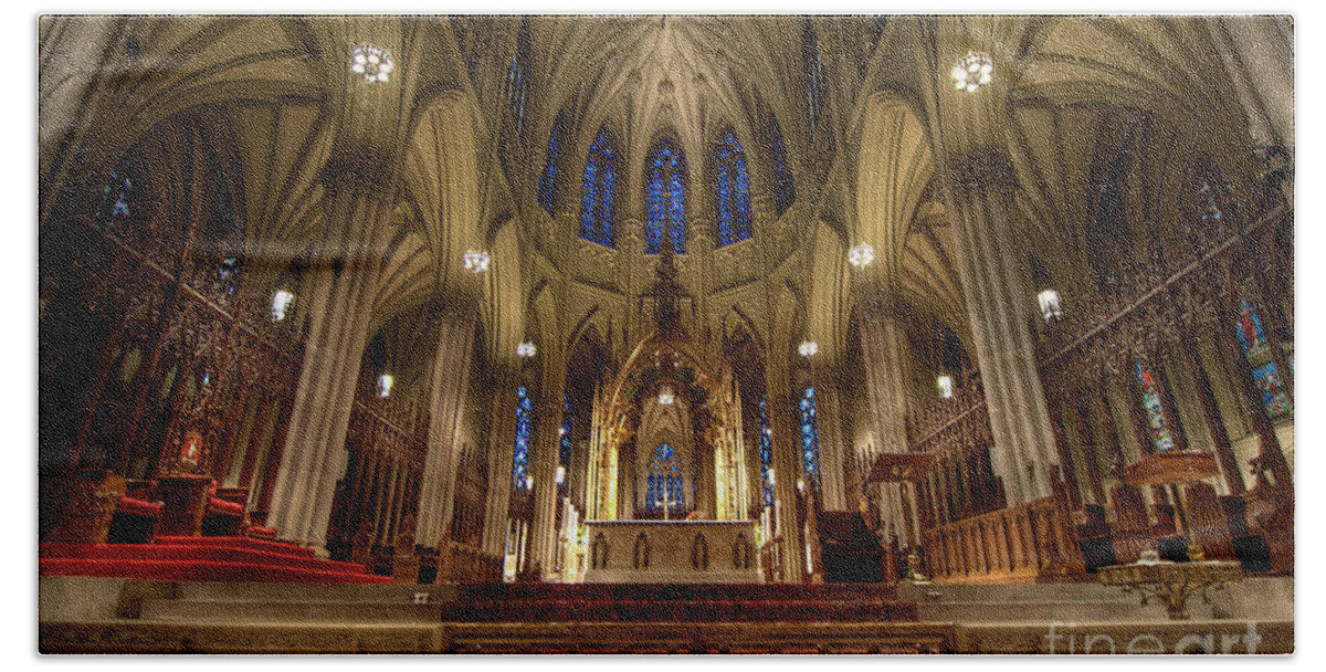 Altar Beach Towel featuring the photograph Inside St Patricks Cathedral New York City #2 by Amy Cicconi