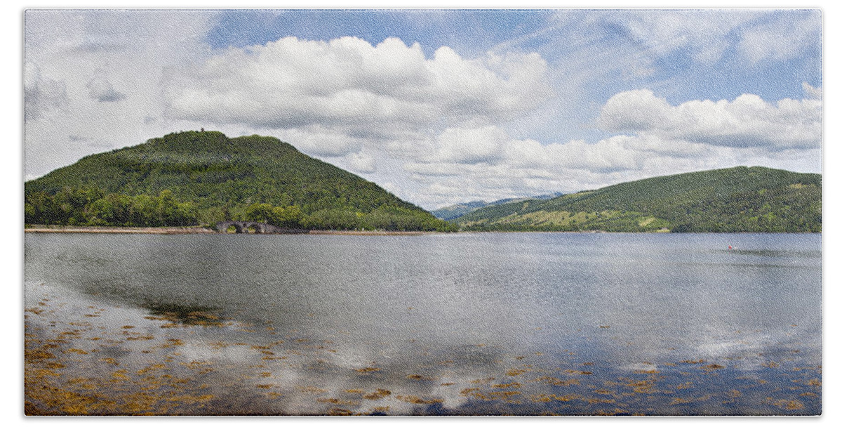 Reflection Beach Towel featuring the photograph Loch Fine by Inveraray #2 by Sophie McAulay