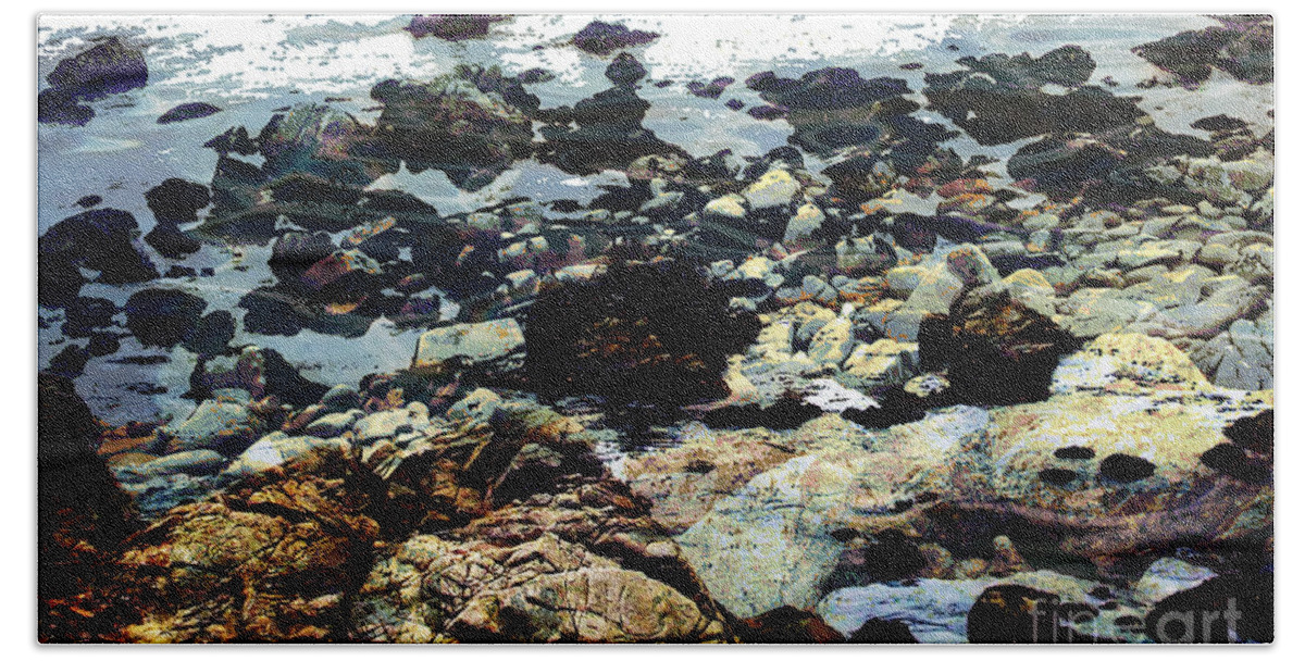 Ocean View Digital Image Beach Towel featuring the digital art Ocean View #2 by Yael VanGruber