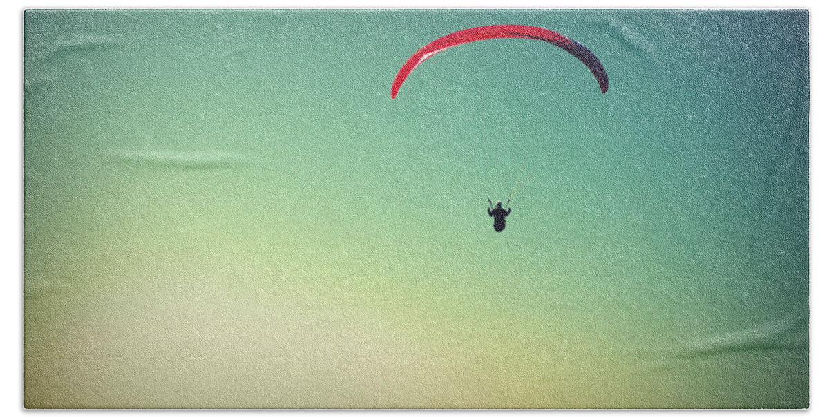 Paraglider Beach Sheet featuring the photograph Paraglider #2 by Chevy Fleet