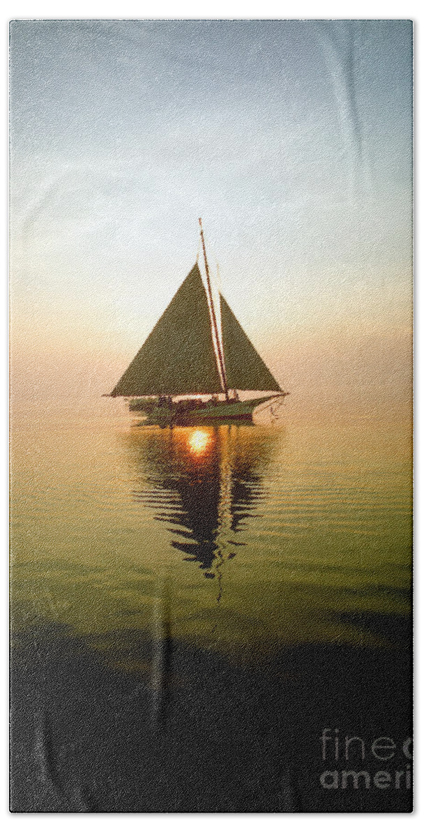 Skipjack Beach Towel featuring the photograph Skipjack #2 by James L. Amos