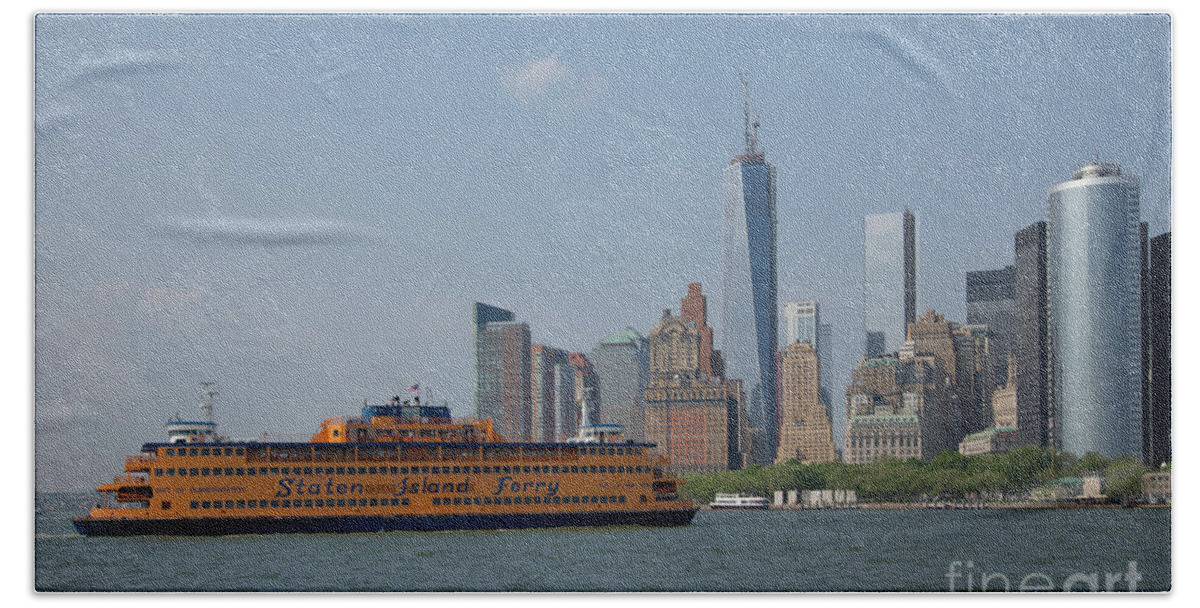 Boats Beach Sheet featuring the digital art Staten Island Ferry #2 by Carol Ailles