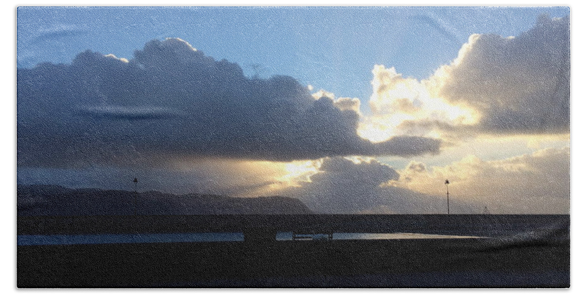 Sun Beach Towel featuring the photograph Sunbeams over Conwy #3 by Christopher Rowlands