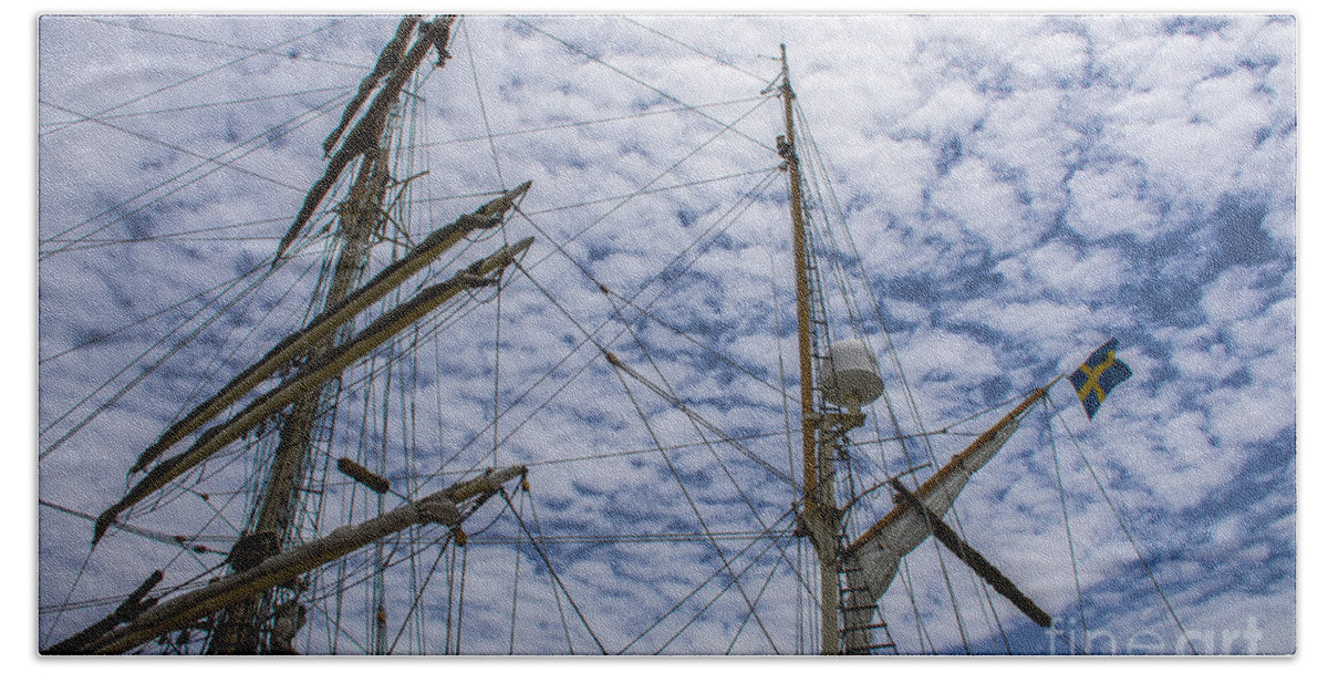 Tall Ship Mast Beach Towel featuring the photograph Tall Ship Mast #3 by Dale Powell