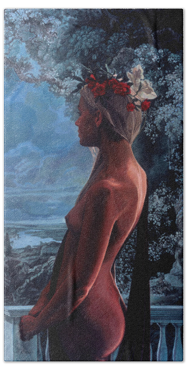 Romance Beach Towel featuring the painting The Mystic's Dream by Patrick Whelan