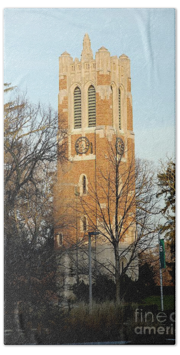 Beaumont Tower Beach Towel featuring the photograph Time #2 by Joseph Yarbrough