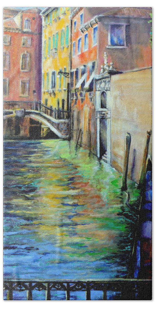 Italy Beach Towel featuring the painting Venice by Jodie Marie Anne Richardson Traugott     aka jm-ART