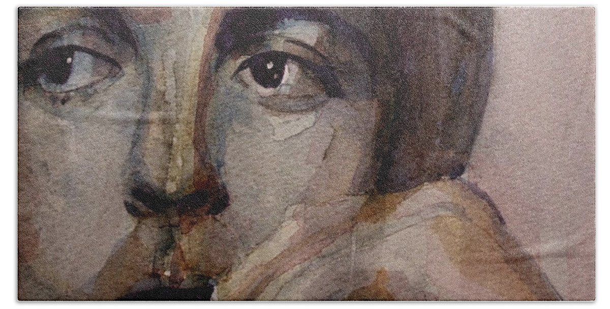 Paul Mccartney Beach Towel featuring the painting Yesterday by Paul Lovering