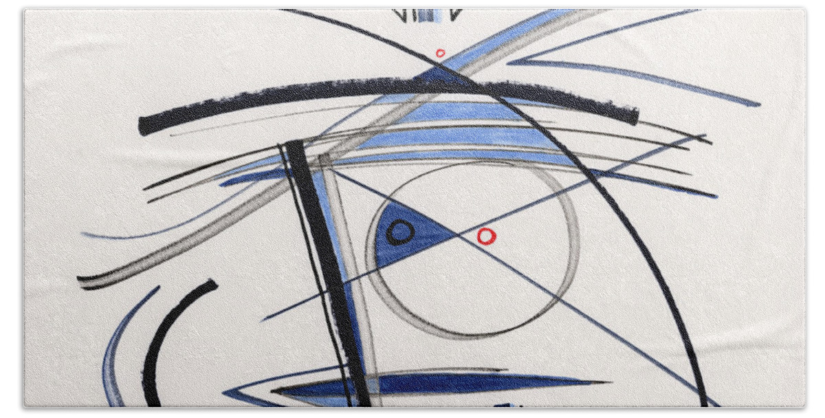 Abstract Beach Towel featuring the drawing 2014 Abstract Drawing #1 by Lynne Taetzsch