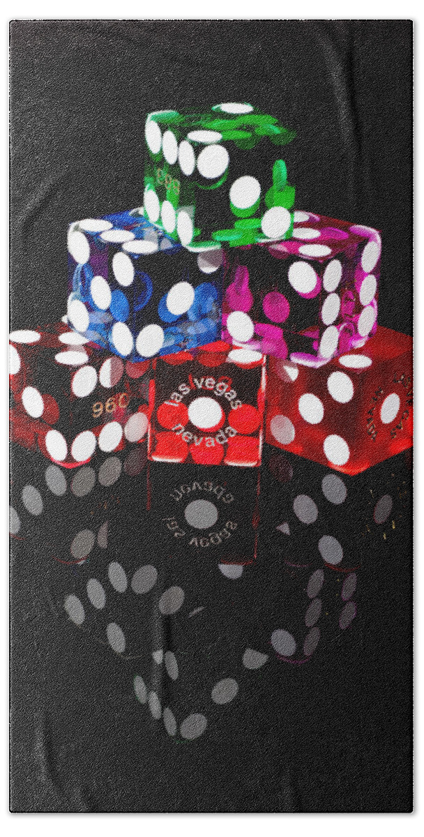 Dice Beach Towel featuring the photograph Colorful Dice by Raul Rodriguez