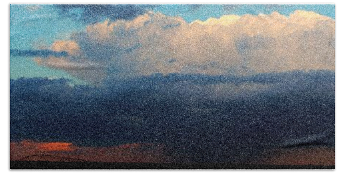 Stormscape Beach Towel featuring the photograph First Storm Cells of 2014 by NebraskaSC