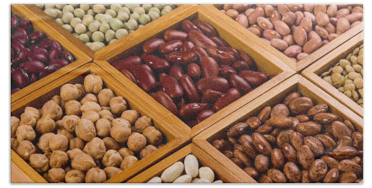 Agricultural Beach Towel featuring the photograph Boxes of beans #3 by Raul Rodriguez
