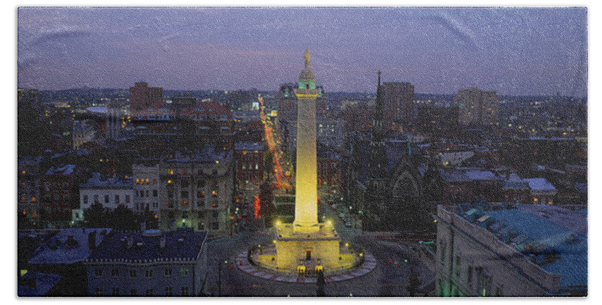 Photography Beach Towel featuring the photograph High Angle View Of A Monument #3 by Panoramic Images