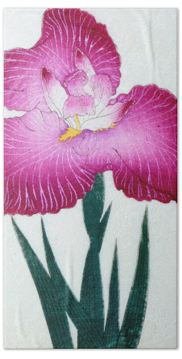 Floral Beach Towel featuring the painting Japanese Flower by Japanese School