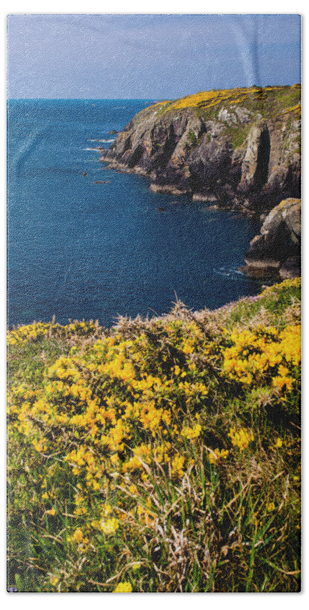 Birth Place Beach Towel featuring the photograph St Non's Bay Pembrokeshire #3 by Mark Llewellyn