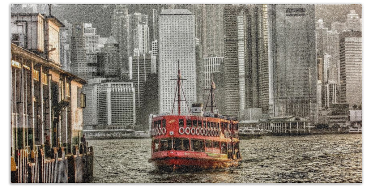 Hong Kong Harbour Beach Towel featuring the photograph Star Ferry #3 by Lorelle Phoenix