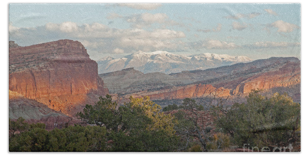 Autumn Beach Towel featuring the photograph The Goosenecks Capitol Reef National Park #3 by Fred Stearns