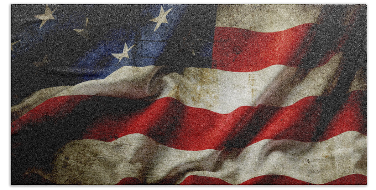 Flag Beach Towel featuring the photograph American flag 65 by Les Cunliffe
