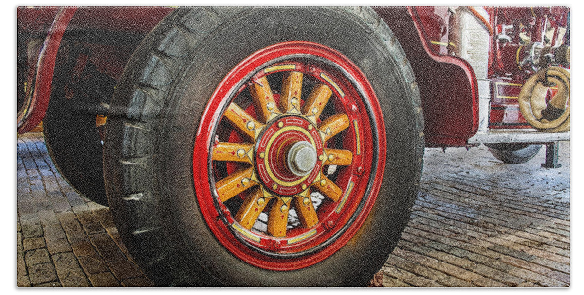 Fire Engine Beach Towel featuring the photograph 1915 LaFrance Fire Engine #4 by Rich Franco