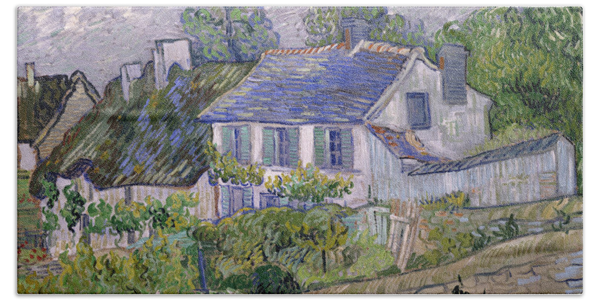 Vincent Van Gogh Beach Towel featuring the painting Houses At Auvers #4 by Vincent Van Gogh